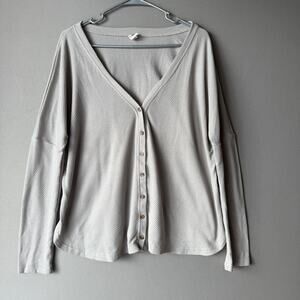 Flawless sz‎ S gray button-down top